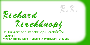 richard kirchknopf business card